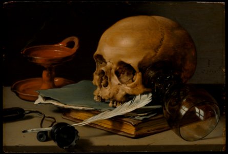 Pieter Claesz, Still Life with a Skull and a Writing Quill