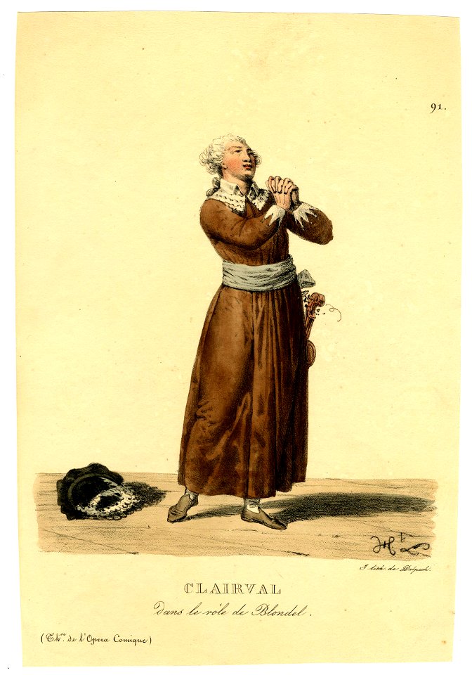 Clairval dans le rôle de Blondel (BM 1871,1209.2728)