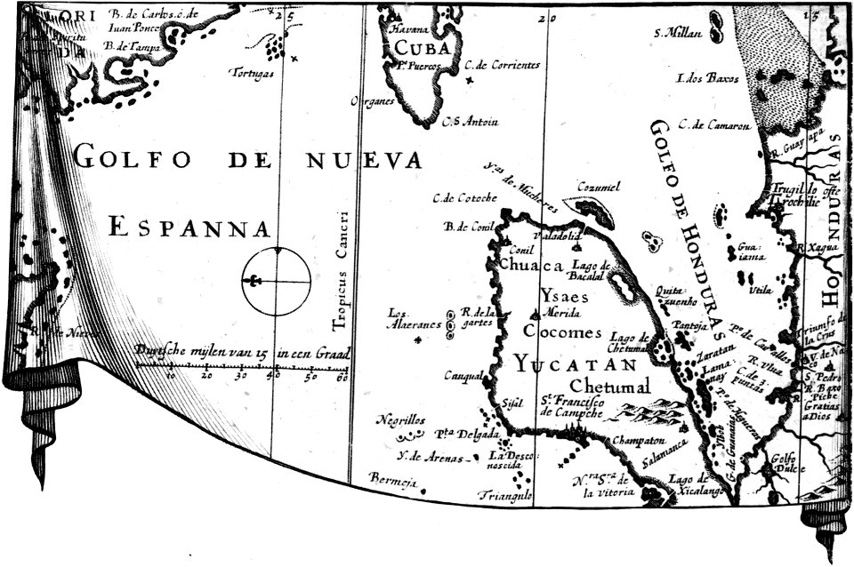 Claes Jansz Visscher news map San Francisco de Campetie 2