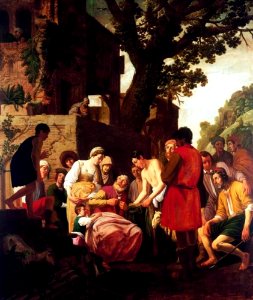 Claes Moeyaert - De bebloede rok van Jozef wordt door zijn broeders aan Jacob getoond (Genesis 37-32-35) - MS-SO-M-80 - Muzeum Sztuki w Łodzi