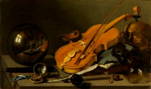 Pieter Claesz. - Vanitas with a violin and a glass ball