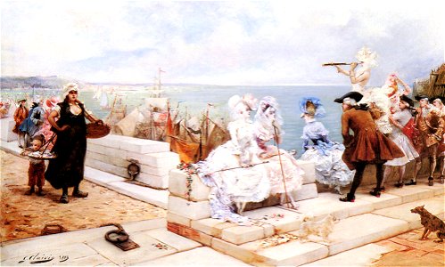 Clairin - Elegant Figures Watching the Regatta