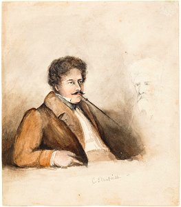 Clarkson Stanfield - Portrait of a man smoking a chibouk - Stanfield-Anon-98725