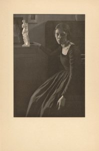 Clarence H. White - Lady in Black with Statuette. Camera Work no. 23