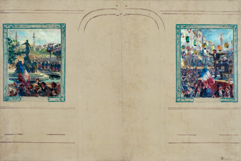 Claude Charles Bourgonnier - Esquisse pour la mairie du 12ème arrondissement de Paris , Place de la Nation. Place de la Bastille - PPP4334 - Musée des Beaux-Arts de la ville de Paris