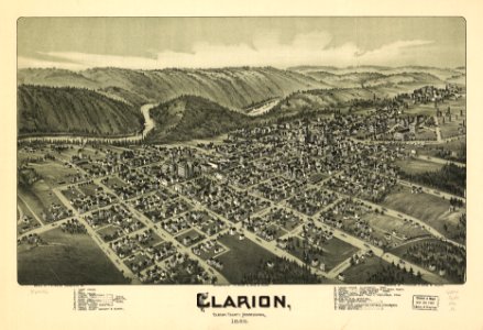 Clarion, Clarion County, Pennsylvania 1896. LOC 75694956. Free illustration for personal and commercial use.