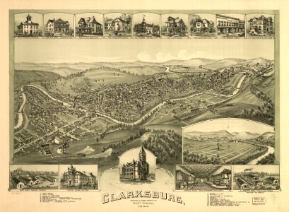 Clarksburg, West Virginia 1898. LOC 75696677. Free illustration for personal and commercial use.