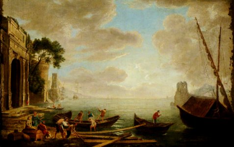 Claude Lorrain (1604-1682) (style of) - A Seaport - 959470 - National Trust