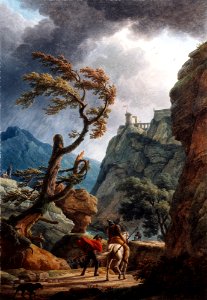 Claude Joseph Vernet - Soldiers in a Mountain Gorge, with a Storm - 2001.7 - Detroit Institute of Arts