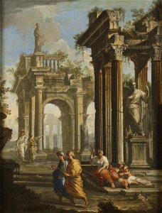 Classical Buildings with Columns (Alberto Carlieri) - Nationalmuseum - 17068. Free illustration for personal and commercial use.