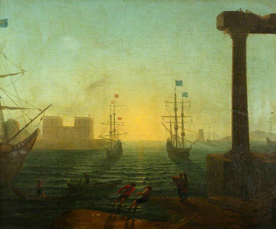 Claude Lorrain (1604-1682) (style of) - Harbour Scene - 1151407 - National Trust
