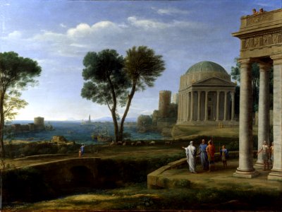 Claude Lorrain - Landscape with Aeneas at Delos - WGA05015. Free illustration for personal and commercial use.