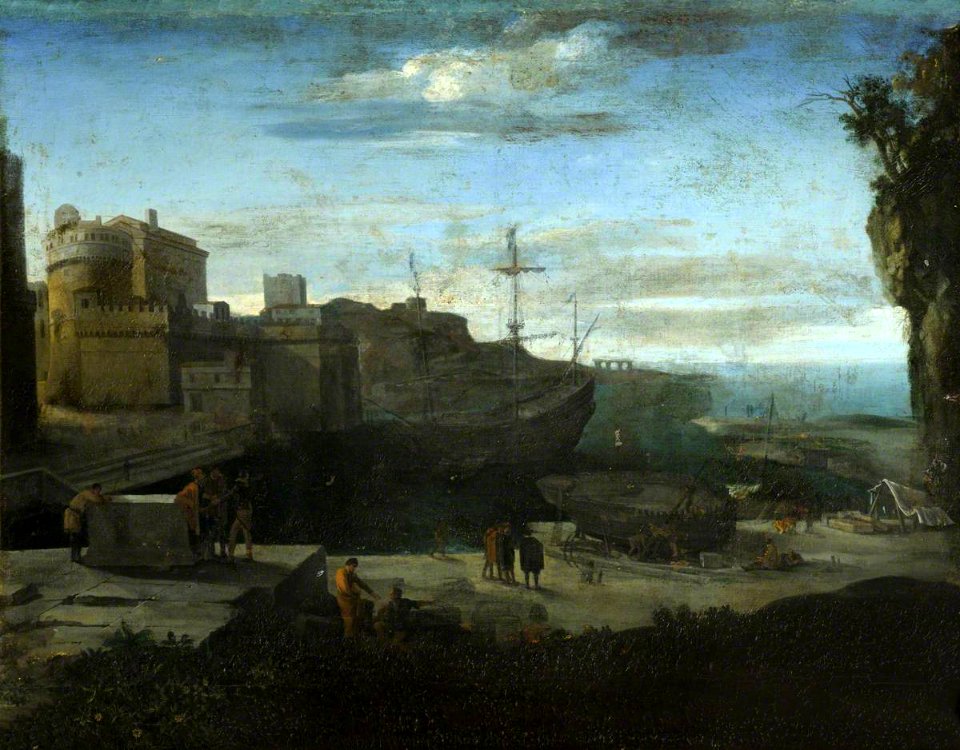 Claude Lorrain (1604-1682) (after) - A Seaport in Moonlight - 926834 - National Trust