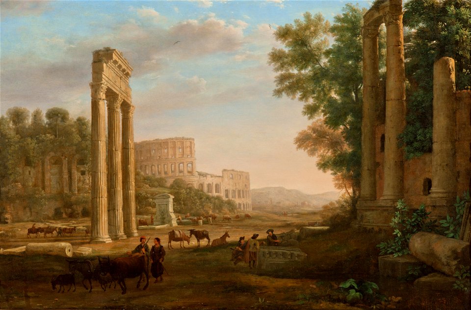 Claude Lorrain - Capriccio with ruins of the Roman Forum - Google Art Project