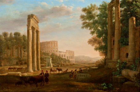 Claude Lorrain - Capriccio with ruins of the Roman Forum - Google Art Project