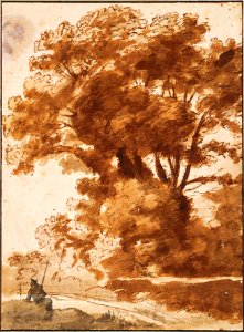 Claude Lorrain - Group of Trees and Resting Sheperd - Google Art Project. Free illustration for personal and commercial use.