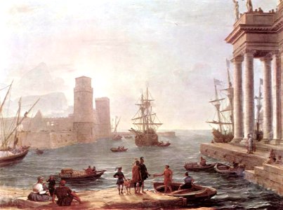 Claude Lorrain - Port Scene with the Departure of Ulysses from the Land of the Feaci - WGA04996