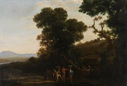 Claude Lorrain - Landscape with Figures Wading Through a Stream - Google Art Project. Free illustration for personal and commercial use.