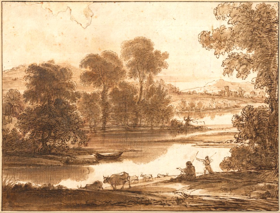 Claude Lorrain - Floodplain with Watering Place, c.1640 - Google Art Project