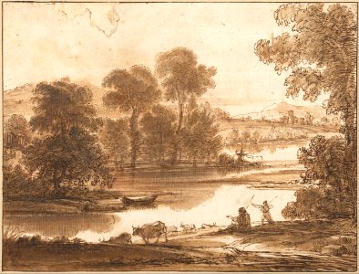 Claude Lorrain - Floodplain with Watering Place, c.1640 - Google Art Project