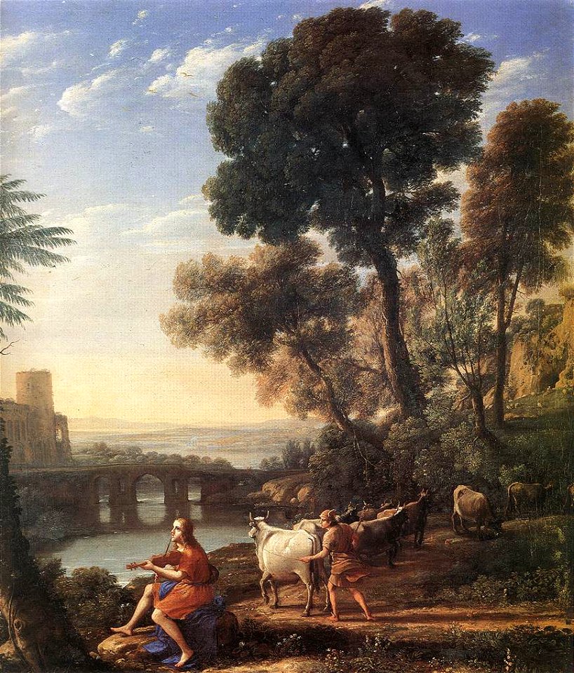 Claude Lorrain - Landscape with Apollo Guarding the Herds of Admetus - WGA04995