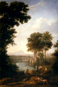 Claude Lorrain - Landscape with the Finding of Moses - WGA04979. Free illustration for personal and commercial use.