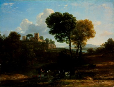 Claude Lorrain - Villa in the Roman Campagna - Google Art Project. Free illustration for personal and commercial use.