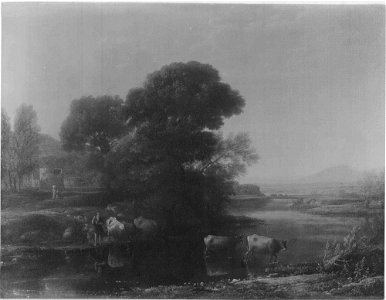 Claude Lorrain (1604-5-82) - Landscape with Cattle Crossing a Stream - RCIN 400546 - Royal Collection