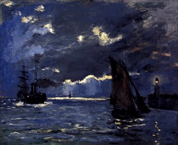 Claude Monet - A Seascape, Shipping by Moonlight - Google Art Project. Free illustration for personal and commercial use.