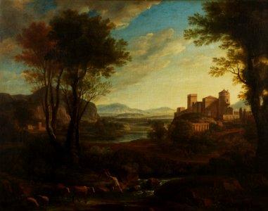 Claude Lorrain - A Classical Landscape with Figures Crossing a Stream - 2019-453 - Princeton University Art Museum
