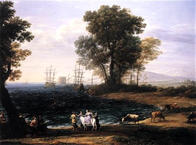Claude Lorrain - Coast Scene with the Rape of Europa - WGA05012