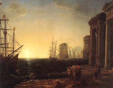 Claude Lorrain - Harbour Scene at Sunset - WGA04987