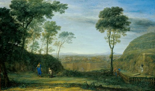 Claude Lorrain - Landscape with Christ appearing to St. Mary Magdalene (Noli me tangere) - Google Art Project