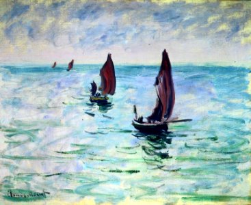 Claude Monet - Bateaux de pêche - Van Vlissingen Art Foundation. Free illustration for personal and commercial use.