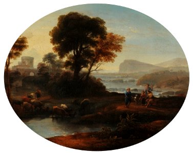 Claude Lorrain - Paisagem Pastoral. Free illustration for personal and commercial use.