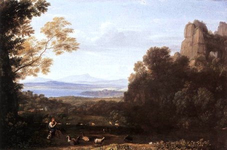 Claude Lorrain - Landscape with Apollo and Mercury - WGA05007