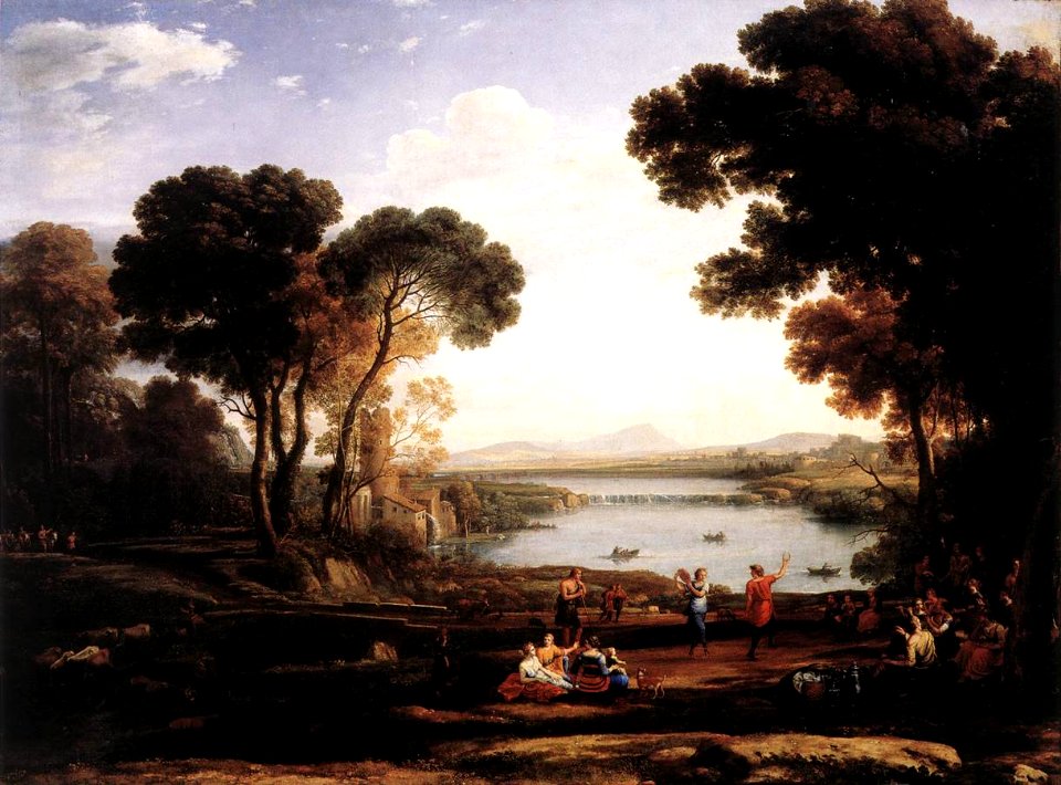 Claude Lorrain - Landscape with Dancing Figures (The Mill) - WGA04999