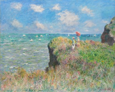 Claude Monet - Cliff Walk at Pourville - Google Art Project. Free illustration for personal and commercial use.