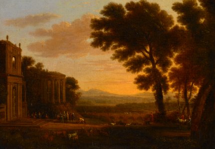 Claude Lorrain - Landscape with the Father of Psyche Sacrificing at the Milesian Temple of Apollo - 64.28 - Indianapolis Museum of Art