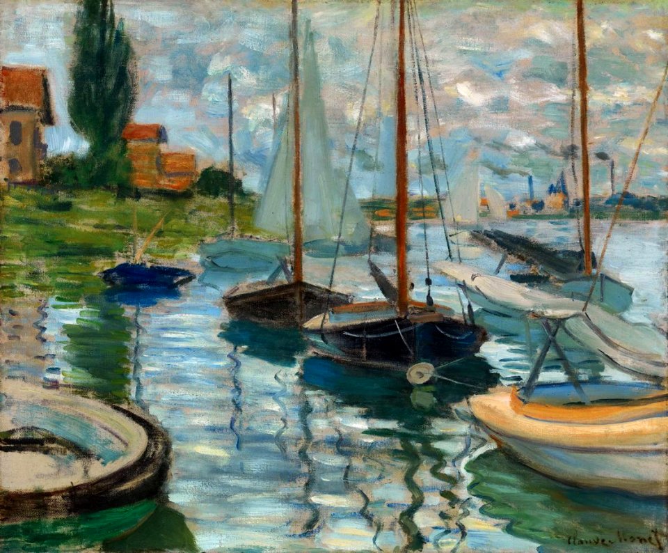Claude Monet - Boats Moored at Le Petit-Gennevilliers, 1874