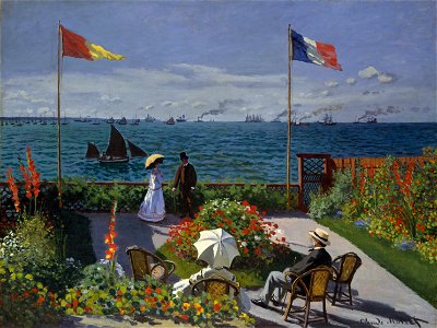 Claude Monet - Jardin à Sainte-Adresse. Free illustration for personal and commercial use.