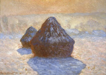 Claude Monet - Haystacks- Snow Effect - Google Art Project. Free illustration for personal and commercial use.