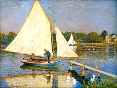 Claude Monet - Les canotiers à Argenteuil - Nahmad collection. Free illustration for personal and commercial use.