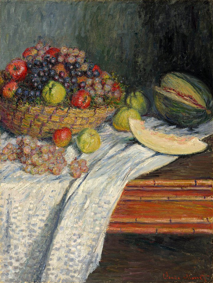 Claude Monet - Nature morte au melon d’Espagne