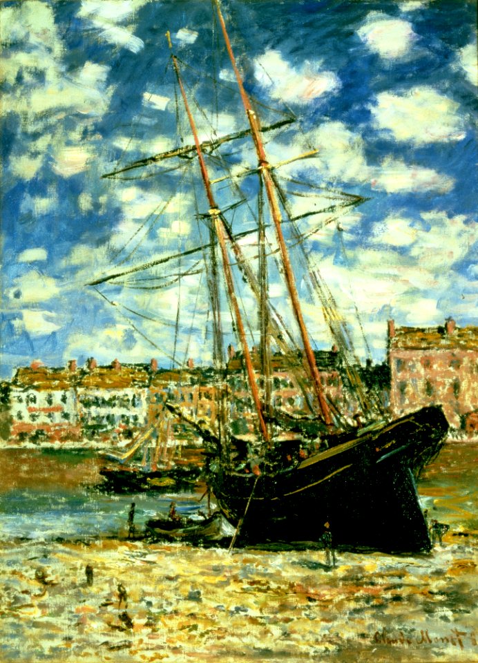 Claude Monet - Bateau couché à marée basse