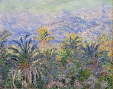 Claude Monet - Palm Trees at Bordighera. Free illustration for personal and commercial use.