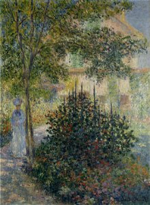 Claude Monet - Camille Monet in the Garden at Argenteuil. Free illustration for personal and commercial use.