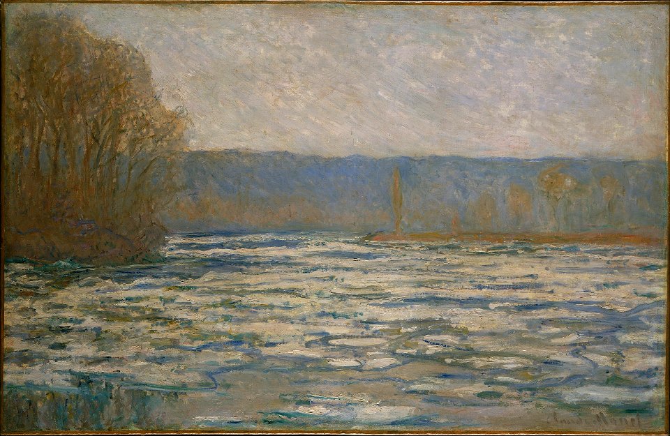 Claude Monet - Ice breaking up on the Seine near Bennecourt - Google Art Project