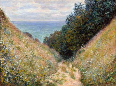 Claude Monet - Road at La Cavée, Pourville - Google Art Project. Free illustration for personal and commercial use.