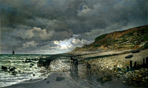 Claude Monet - La Pointe de la Hève at Low Tide - Google Art Project. Free illustration for personal and commercial use.